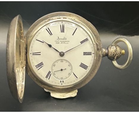 A full hunter pocket watch, the enamel dial signed Arnold Charles Frodsham, the fusee movement signed Frodsham, London No 978