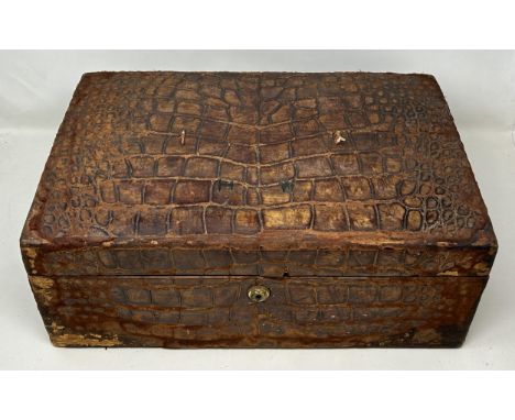 A crocodile skin jewellery box, Drew &amp; Sons, a meerschaum pipe, a telescope, assorted badges and other items