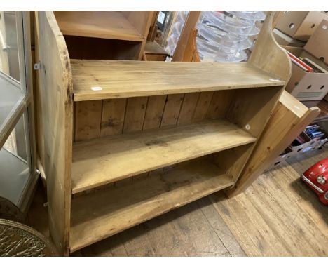 A pine shelf, 115 cm wide, and another, 47 cm wide (2)