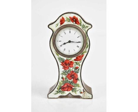 J COLLYER &amp; CO LTD (probably); an Edward VII hallmarked silver and enamel timepiece, with floral decoration surrounding t