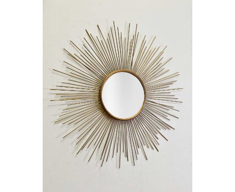A vintage sunburst mirror, diameter 87cm.Condition Report: Mid century, some of the sunbursts are bent(please see additional 