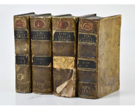 ROMA ANTICA E MODERNA O SIA NUOVA DESCRIZIONE, four vols, the first three with matching titles, vol IV with title in red and 