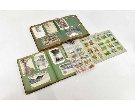 PICTURE POSTCARDS; two vintage albums with largely Edwardian UK views including Altrincham Station, Coventry Stevens Woven vi
