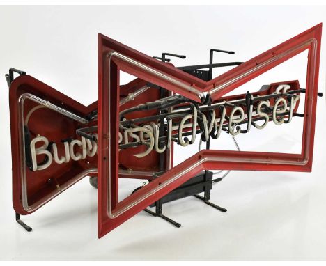 BUDWEISER; two Budweiser neon signs, largest length 105cm.Condition Report: The item or items in this lot are sold as decorat