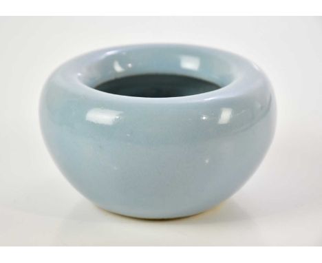 A Chinese porcelain Claire de Lune brush washer, bearing six character Kangxi mark to base, diameter 10cm.Condition Report: F