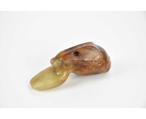 A Chinese hardstone netsuke, length 7cm.