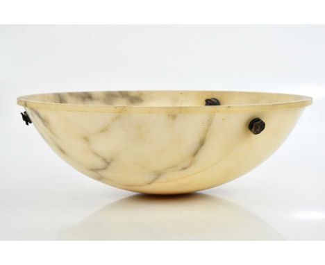 An alabaster ceiling plafonnier, diameter 41cm.Condition Report: Scratches scuffs and chips throughout.