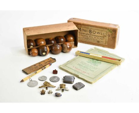 A small group of collectors' items including a 'Geographia' street plan of Greater Manchester, two Coronation pencils, a fold