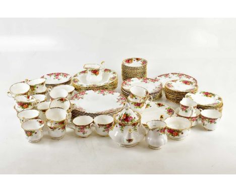 ROYAL ALBERT; a part tea service in the 'Old Country Roses' pattern and a further part Royal Stafford 'Olde English Garden' p