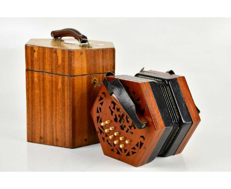 LACHENAL &amp; CO; an early 20th century twenty-four key concertina, no. 72697, cased.