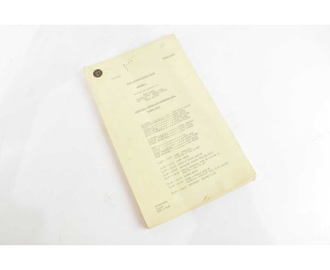MONTY PYTHON’S FLYING CIRCUS; Episode 2, a typed camera script, written and performed by John Cleese, Michale Palin, Terry Jo