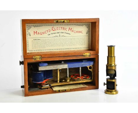 A Magneto-Electric Machine 'For Nervous and Other Diseases', with a brass student's microscope (2). 