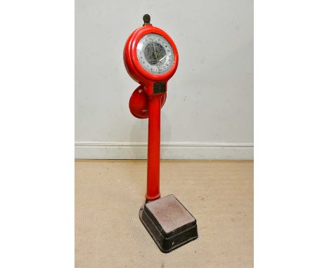 AUTOMATIC SCALE CO LTD; a one penny 'check your weight' scales, height 148cm. 