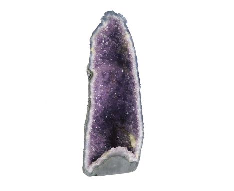 An amethyst geode of menhir form, 42.5cm high.