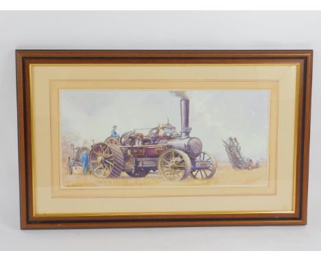 John Edwin Wigston (20thC/21stC). The Steam Tractor Wayfarer, No 373, John Fowler &amp; Sons Ltd, watercolour, signed, dated 