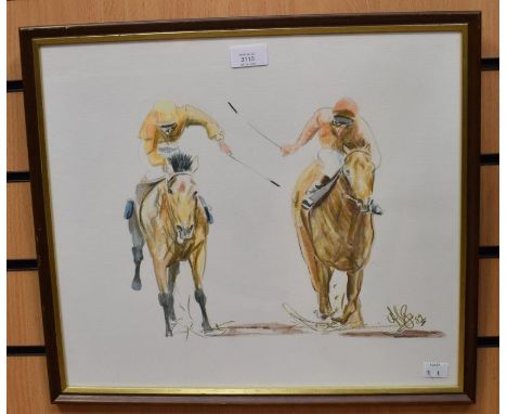 Arthur Edwin Tayler (British, Contemporary)Racehorses, on the flat (master sketch, wash) watercolour,signed lower right, with