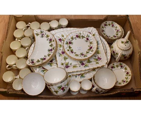 A large Royal Worcester Bacchanal dinner service and tea / coffee services with tea / coffee pots, tureens, egg cups, bowls e