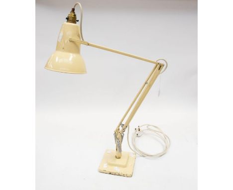 A Herbert Terry And Sons of Redditch England beige enamel Angle poise lamp on base. Working mechanism.&nbsp;