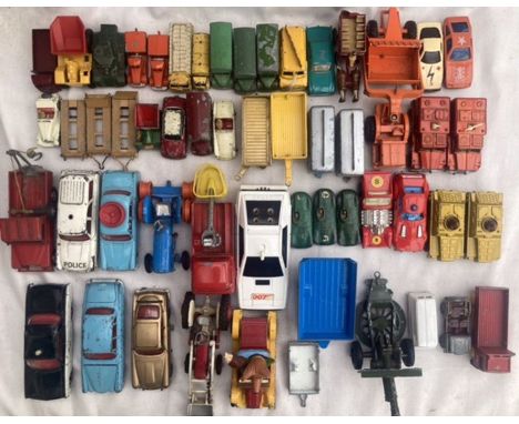 Diecast: A collection of assorted vehicles from Matchbox and Corgi to include original Tractors, James Bond Aston Martin DB5 