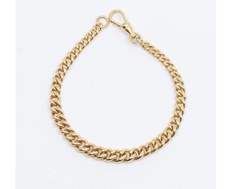 A 9ct gold curb link chain bracelet, width approx 6mm, toggle clasp, length approx 8'' weight approx 16.3gms Further details: