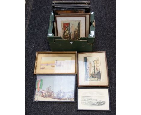 Collection of etchings, prints and watercolours