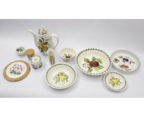 A Portmeirion dinner and kitchen wares along with Royal Worcester Evesham