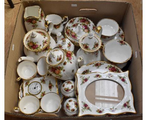 A collection of Royal Albert Old Country Roses ceramics to include: tea pot, coffee pot, six cups, milk jug, sugar bowl, comp