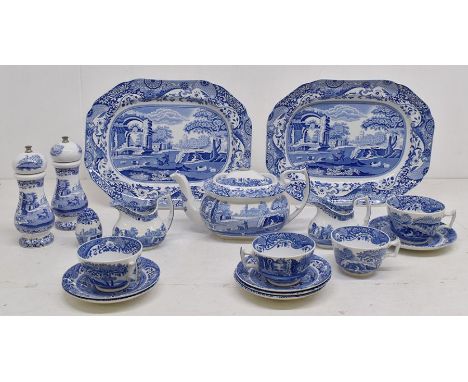 A collection of Spode Italian blue and white ceramic items