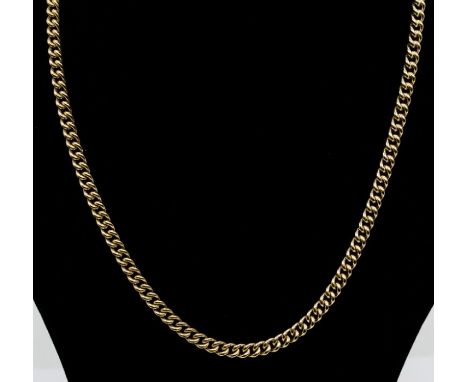 A 9ct gold curb link chain, width approx 5mm, length approx 20'' weight approx 40.3gms Further details: good all links intact