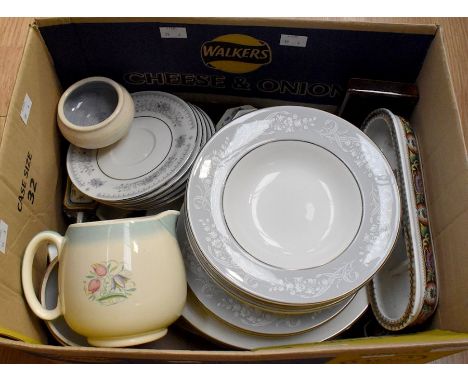 A large collection of various ceramics to include; Copeland Spode Comport and Tureens, Royal Doulton side plates, platter, tu