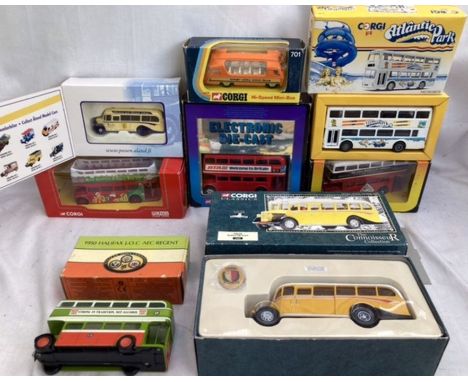 Diecast: A collection of assorted diecast to include: bus collection, mostly Corgi, to include Corgitronics, Atlantic Park, M
