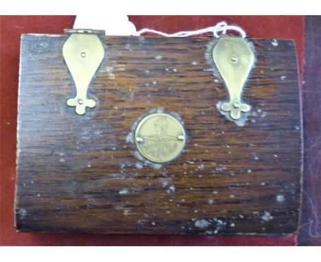 1951 Festival of Britain Tea Caddy, a wooden box with a Festival of Britain crest in brass. A lovely item