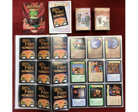 Harry Potter Trading Cards 107 in an album including Delivery Owl, Harry Hunting and History of Magic cards and rules plus 2 