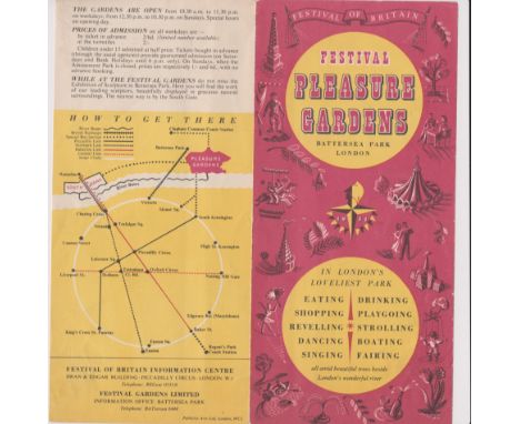 1951 Festival of Britain - Souvenir Leaflet for the Festival of Britain Festival Pleasure Gardens Battersea Park London, "In 