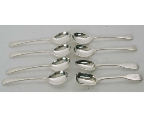 Mixed Lot:  Six Old English pattern soup spoons, Sheffield 1928/30, makers mark Thomas Bradbury &amp; Sons together with a fi