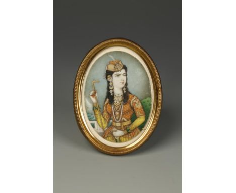 INDIAN ARTIST, 18th/19th century An oval portrait miniature of a lady, apparently Saida Khatoon, the consort of Mohammad Shah