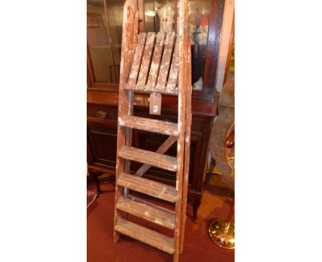 A vintage pine decorators stepladder 