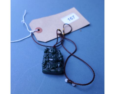 A Chinese jade Buddha pendant 