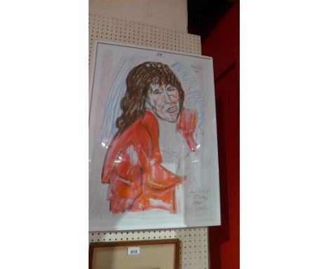 Aphrodite Gill, a mixed media portrait, signed J Bradby and dated January 1991