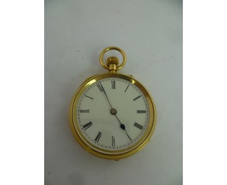 SWINDON & SONS, BIRMINGHAM A LATE VICTORIAN LADY'S 18CT. GOLD OPEN FACE ENGLISH POCKET WATCH, having three-quarter plate, gon