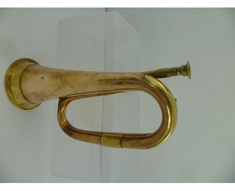 A COPPER AND BRASS BUGLE 