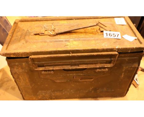 Vintage War Department 50 cal metal ammunition box. Not available for in-house P&amp;P, contact Paul O'Hea at Mailboxes on 01