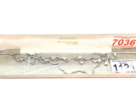 Boxed white metal stone set necklace. P&amp;P Group 1 (£14+VAT for the first lot and £1+VAT for subsequent lots) 