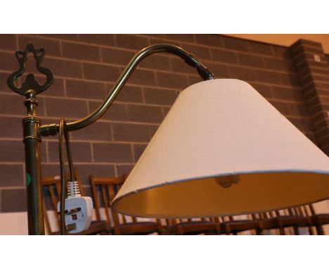 Modern brass freestanding standard lamp. Not available for in-house P&amp;P, contact Paul O'Hea at Mailboxes on 01925 659133
