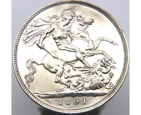 1891 - Silver crown of Queen Victoria - gEF grade. P&amp;P Group 1 (£14+VAT for the first lot and £1+VAT for subsequent lots)