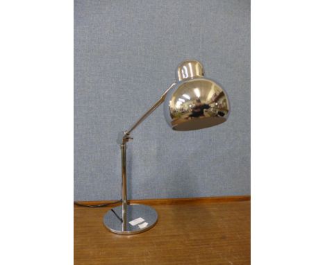 A chrome desk lamp 