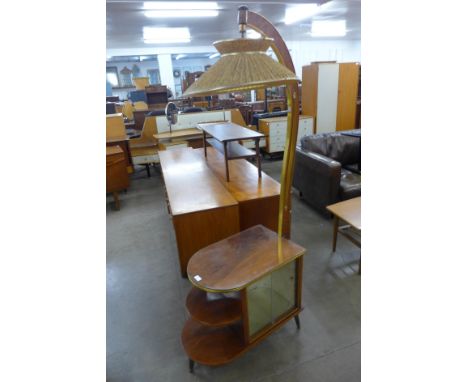 A German Wilhelm Krechlok walnut cocktail cabinet/lamp 