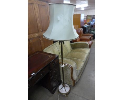 An Italian style brass and marble floor standing lamp 