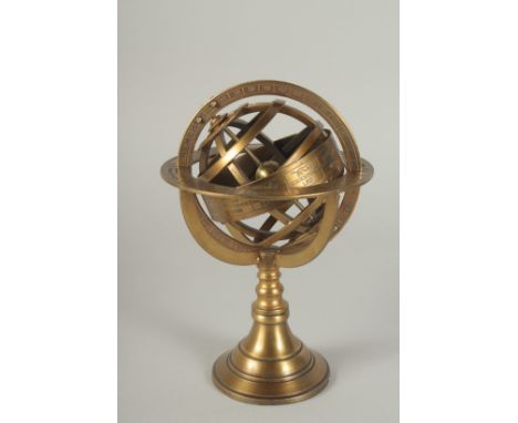 A BRASS SUNDIAL on a stand.