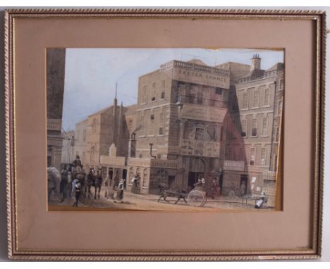 Attributed to Thomas Hosmer Shepherd (1792-1864, British) The Exeter Exchange, popularly known as Exeter Change, watercolour 